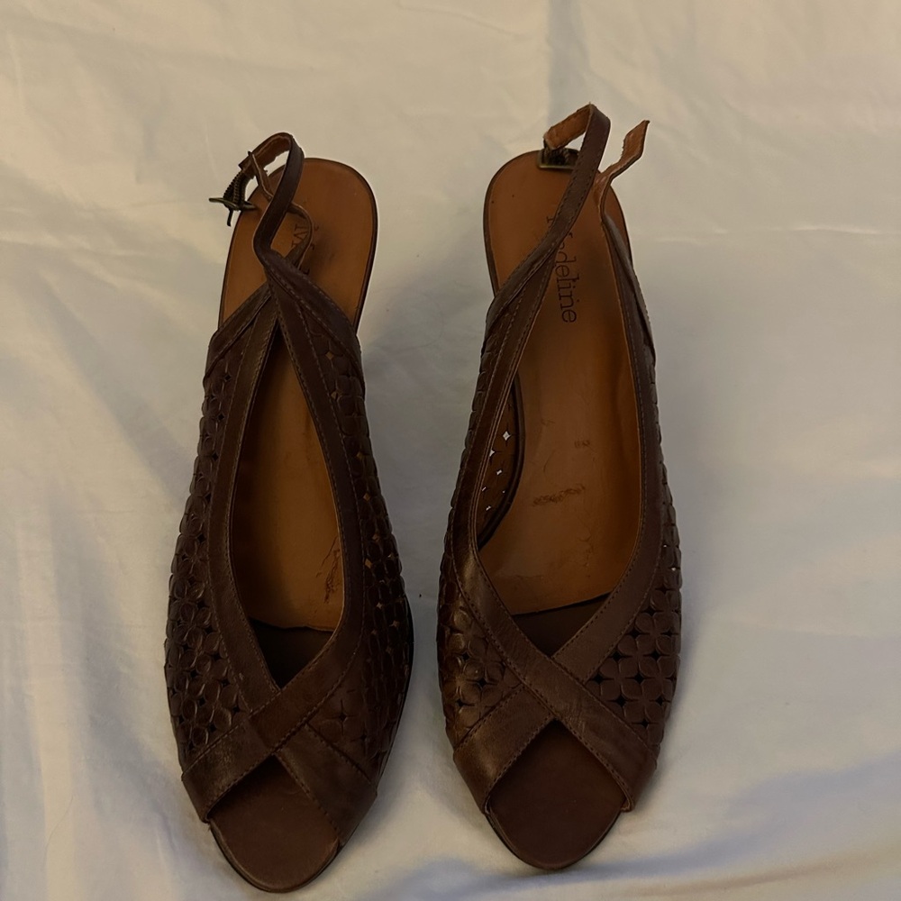 Madeline Brown leather heels
